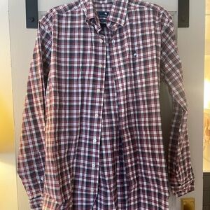 Southern Marsh Men's Red and White Plaid Button Down Shirt